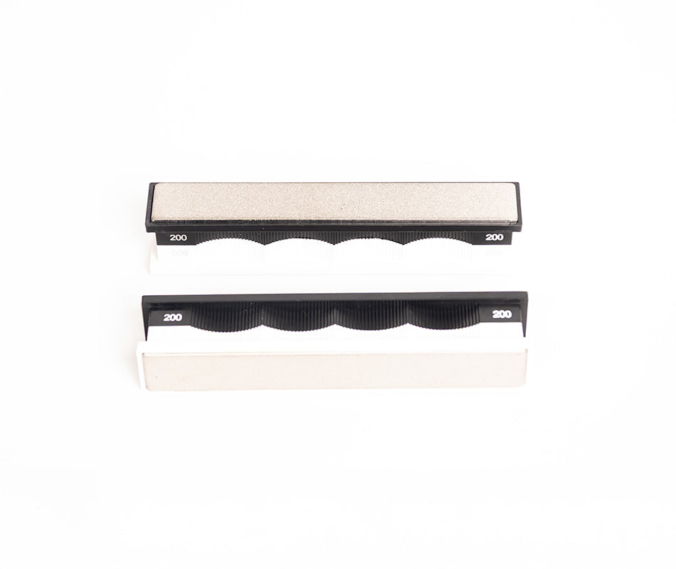 Standard 200/600 Grit Diamond Stones Pack in plain background at close-up from front view.