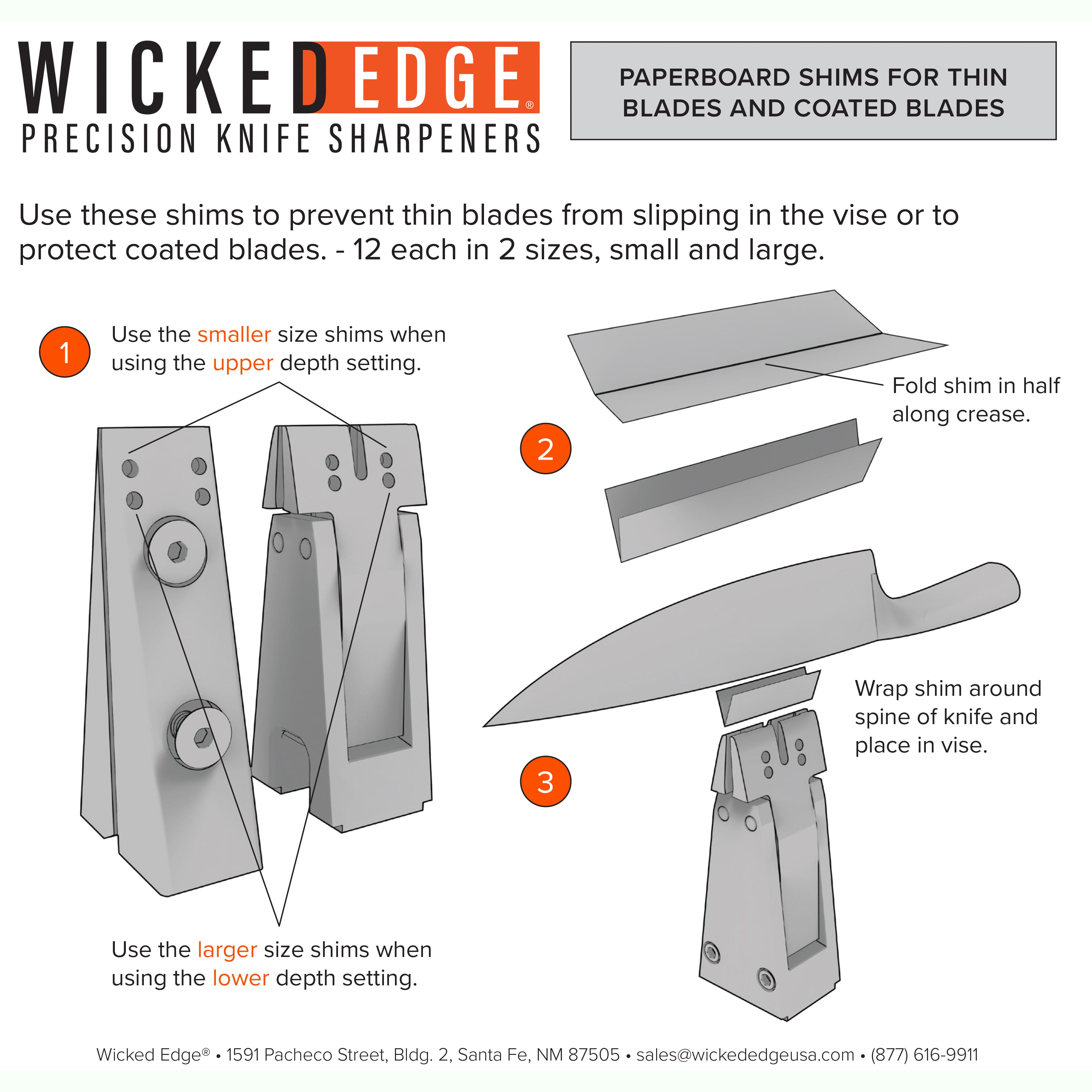 Wicked Edge Vise Shim Pack in product photo at close-up from front angle.