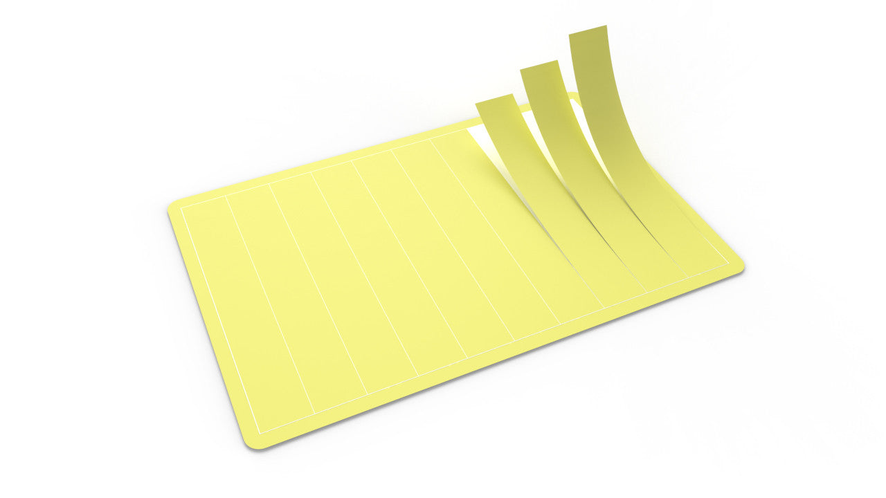1.5 Micron Diamond Lapping Film in flat lay on white background at close-up from overhead angle.
