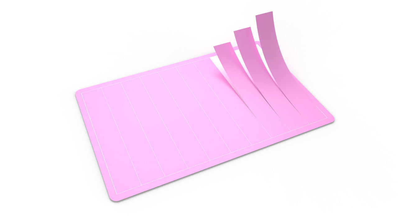 3 Micron Diamond Lapping Film in flat lay on white background at close-up from directly above.