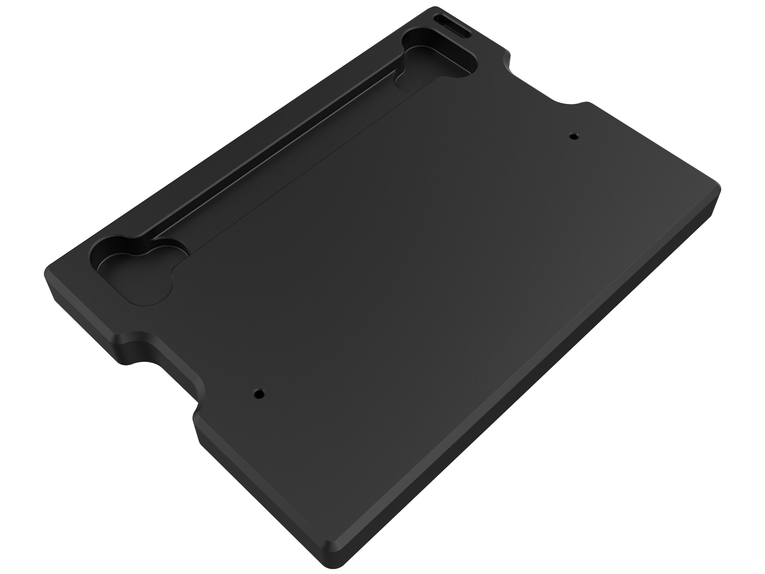 Wicked Edge Aluminum Base in studio on white background at close-up from top-down angle.