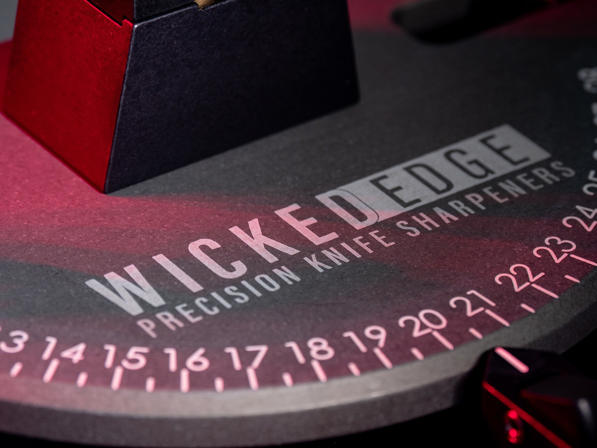 Angle graduation marks on a Generation 4 Pro precision knife sharpener