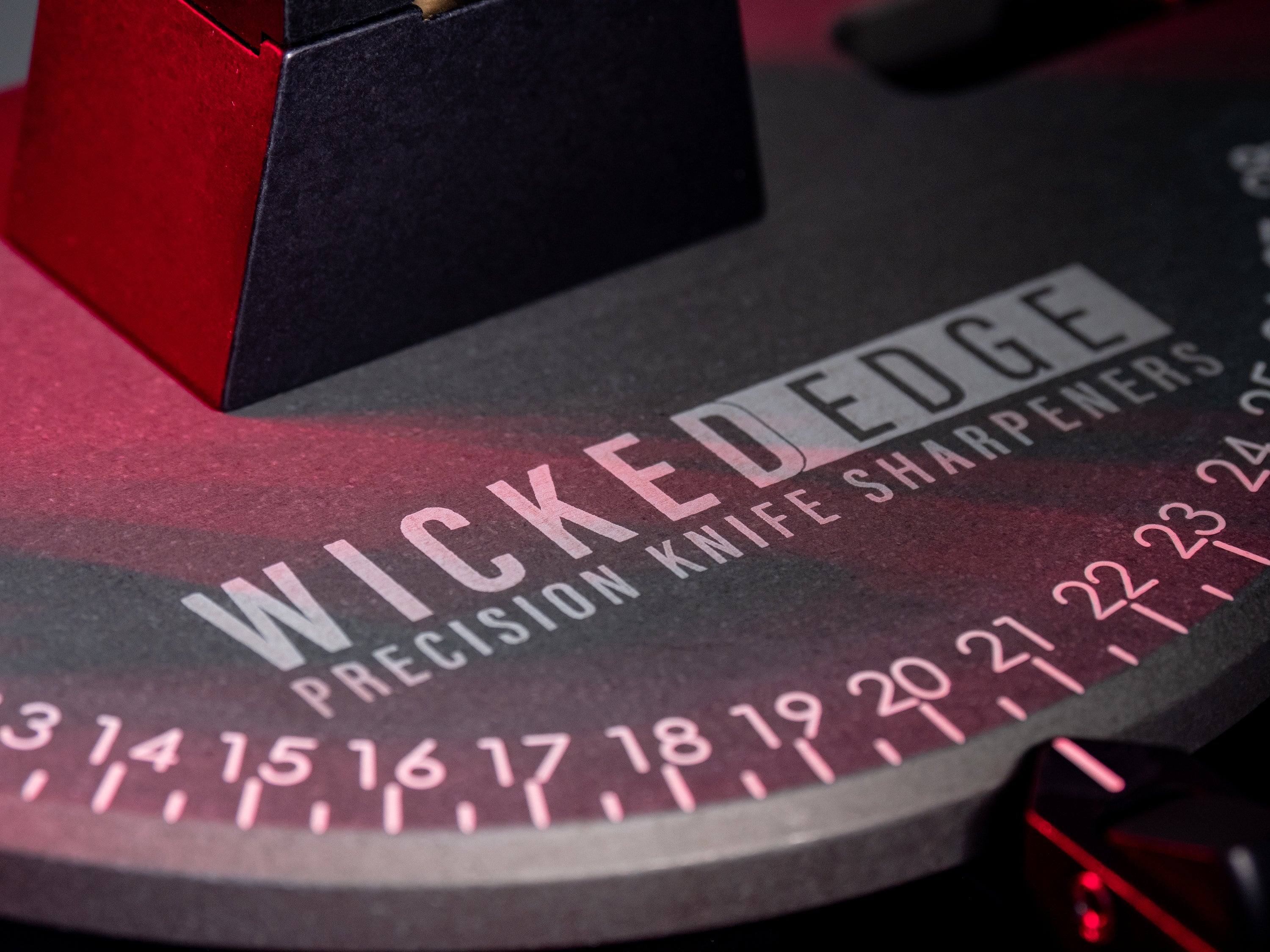 Angle graduation marks on a Generation 4 Pro precision knife sharpener